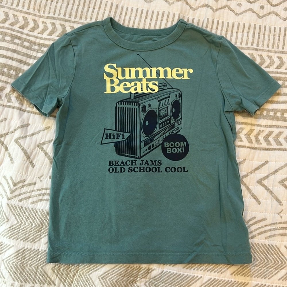 Boys Organic cotton "summer beats" boombox‎ t-shirt